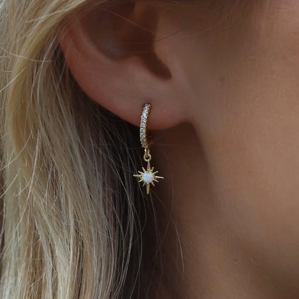 Anika 18K Gold Star Hoops