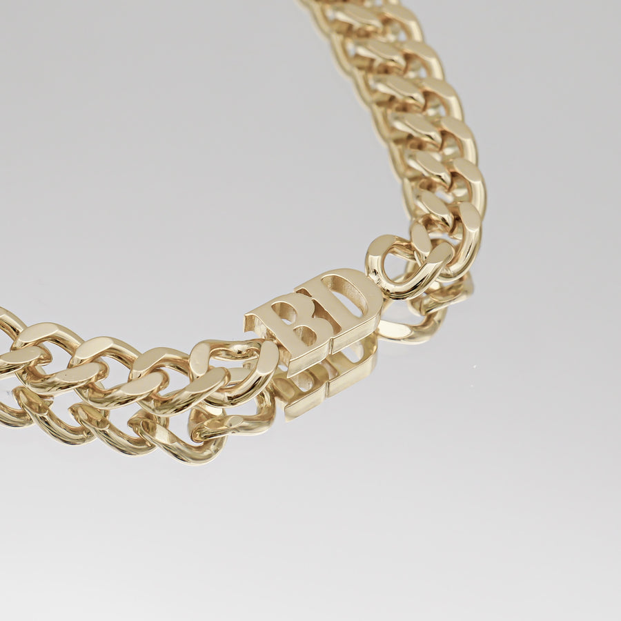 Cuban Initial Choker Necklace