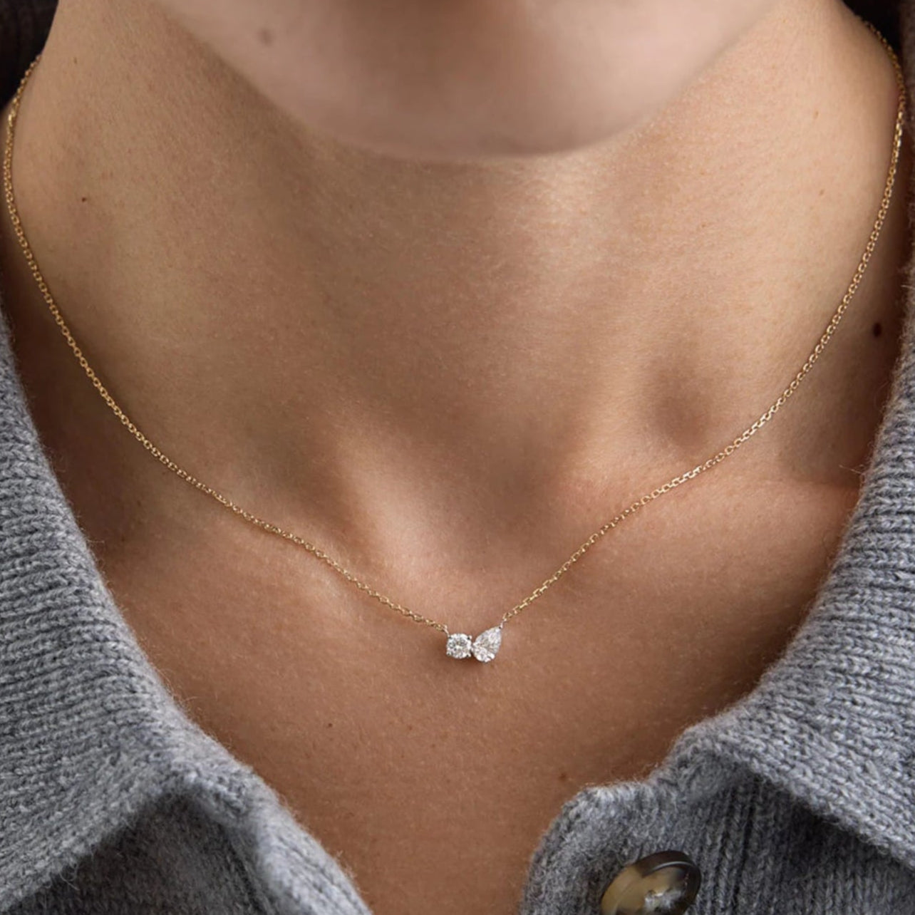 Isolde Gold Duo Diamond Necklace