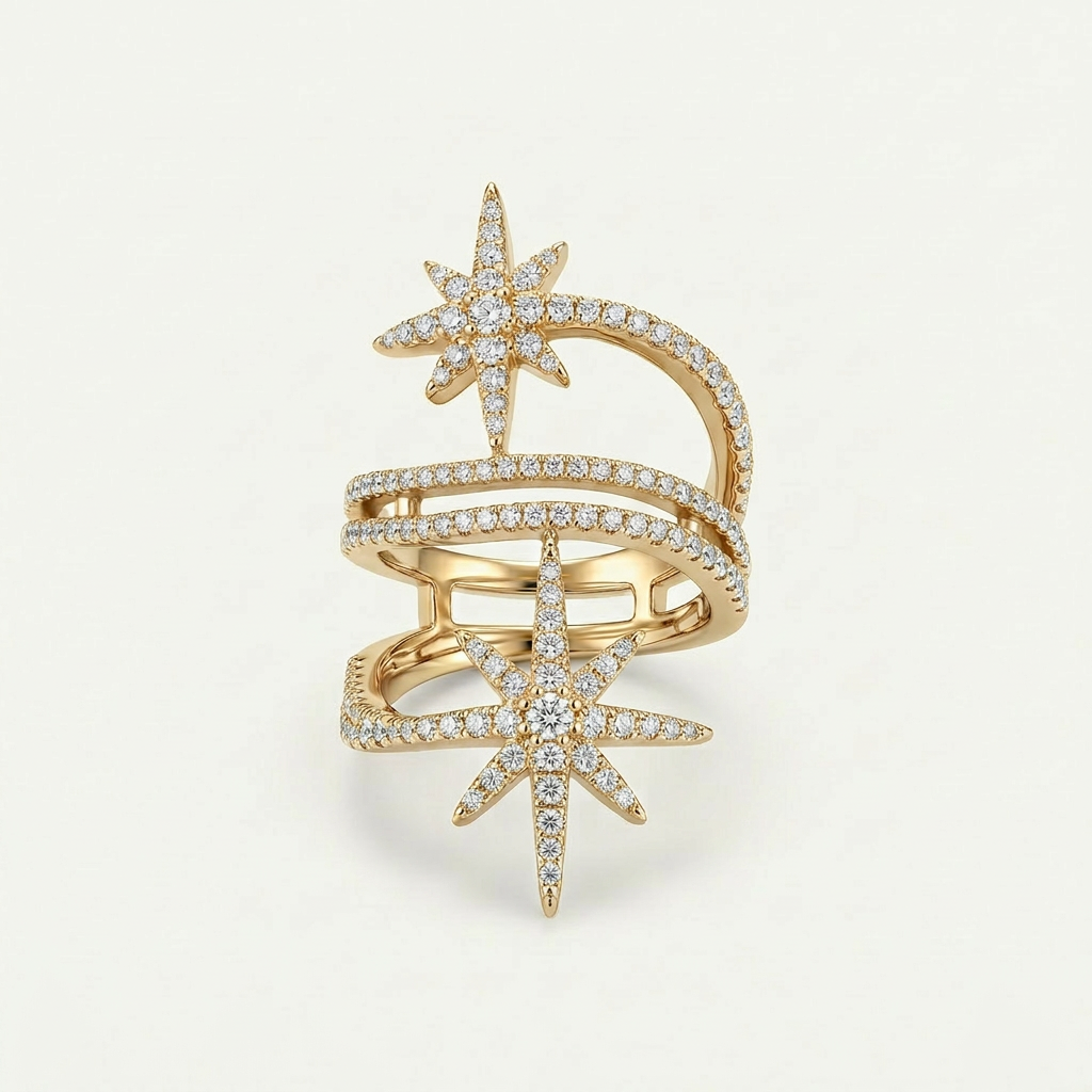 Chaira Layering Star Ring in Gold