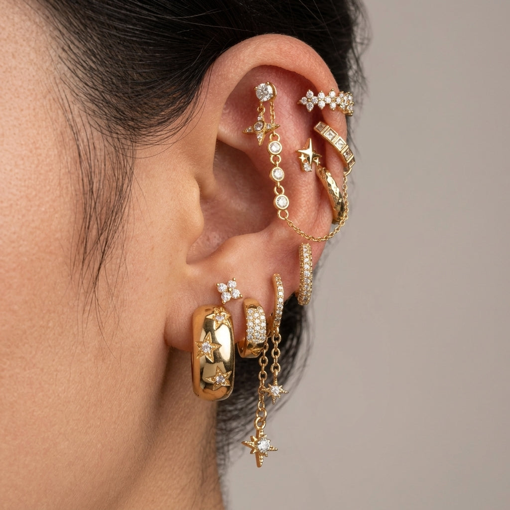 Layered Stars Earrings (in gold & silver)