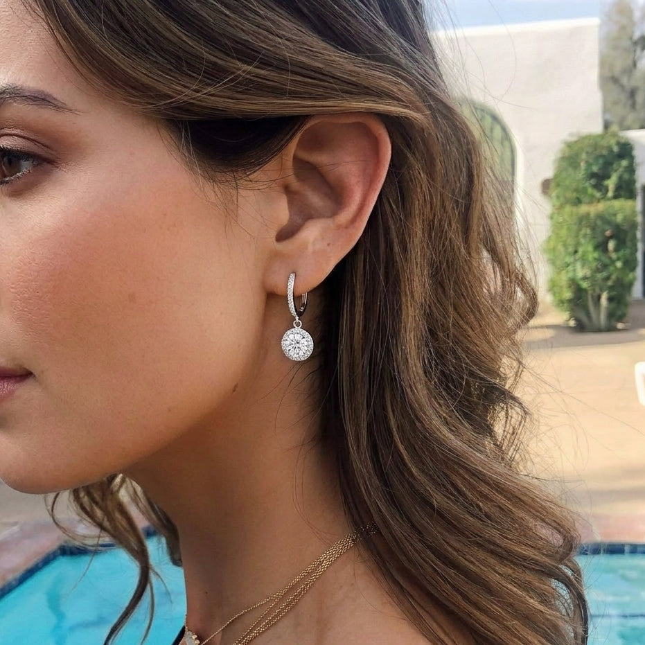 Silver Angel Dangling Earrings