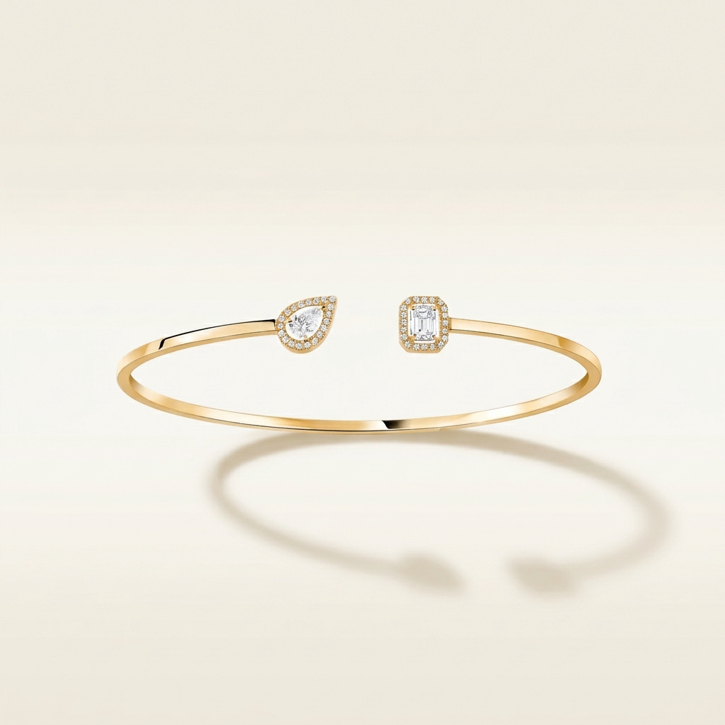 Twin Diamanté Bracelet (in silver & gold)