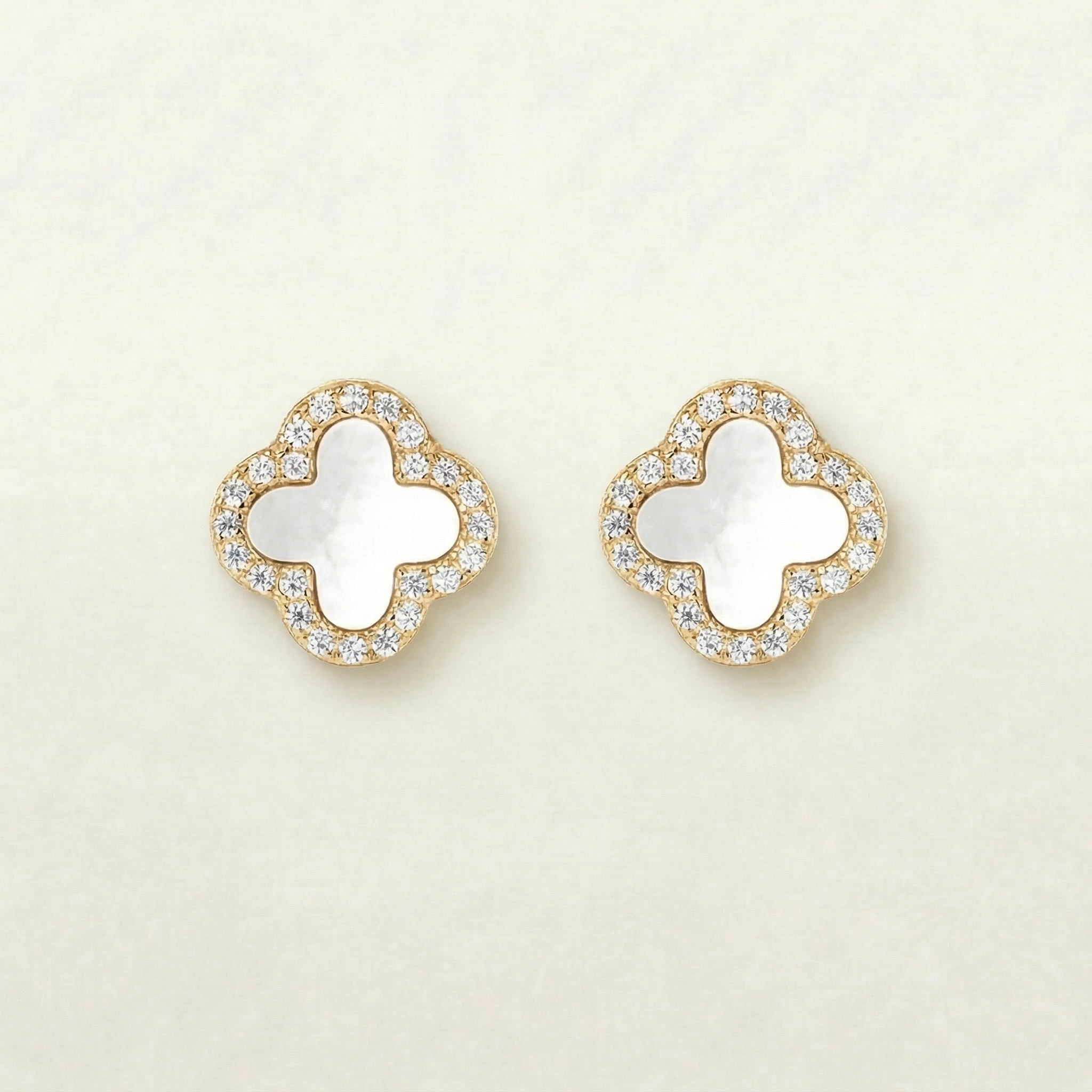 Mina Gold Pearl Diamanté Earrings