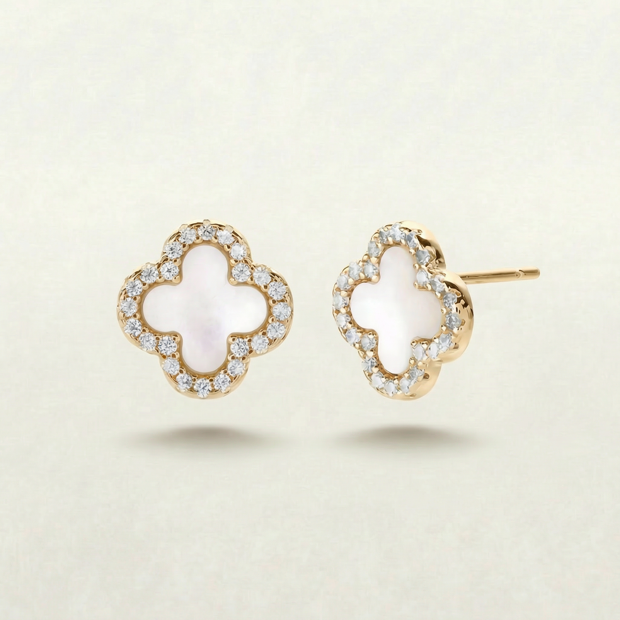 Mina Gold Pearl Diamanté Earrings