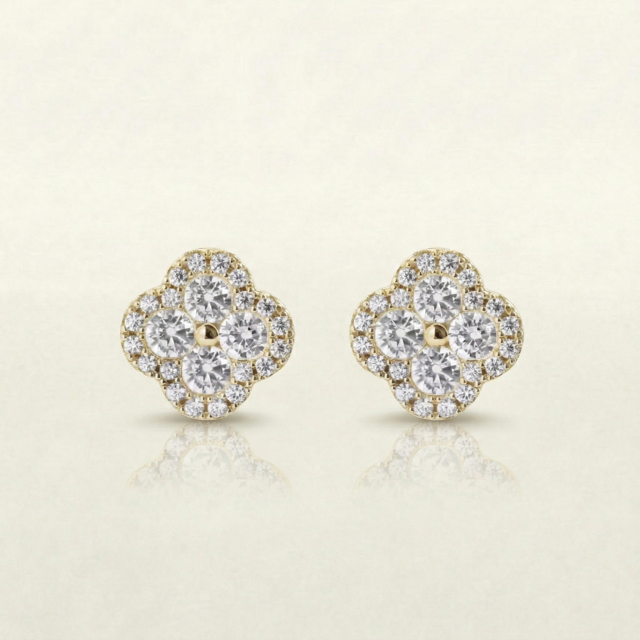 Mina Full Diamanté Earrings (in gold & silver)