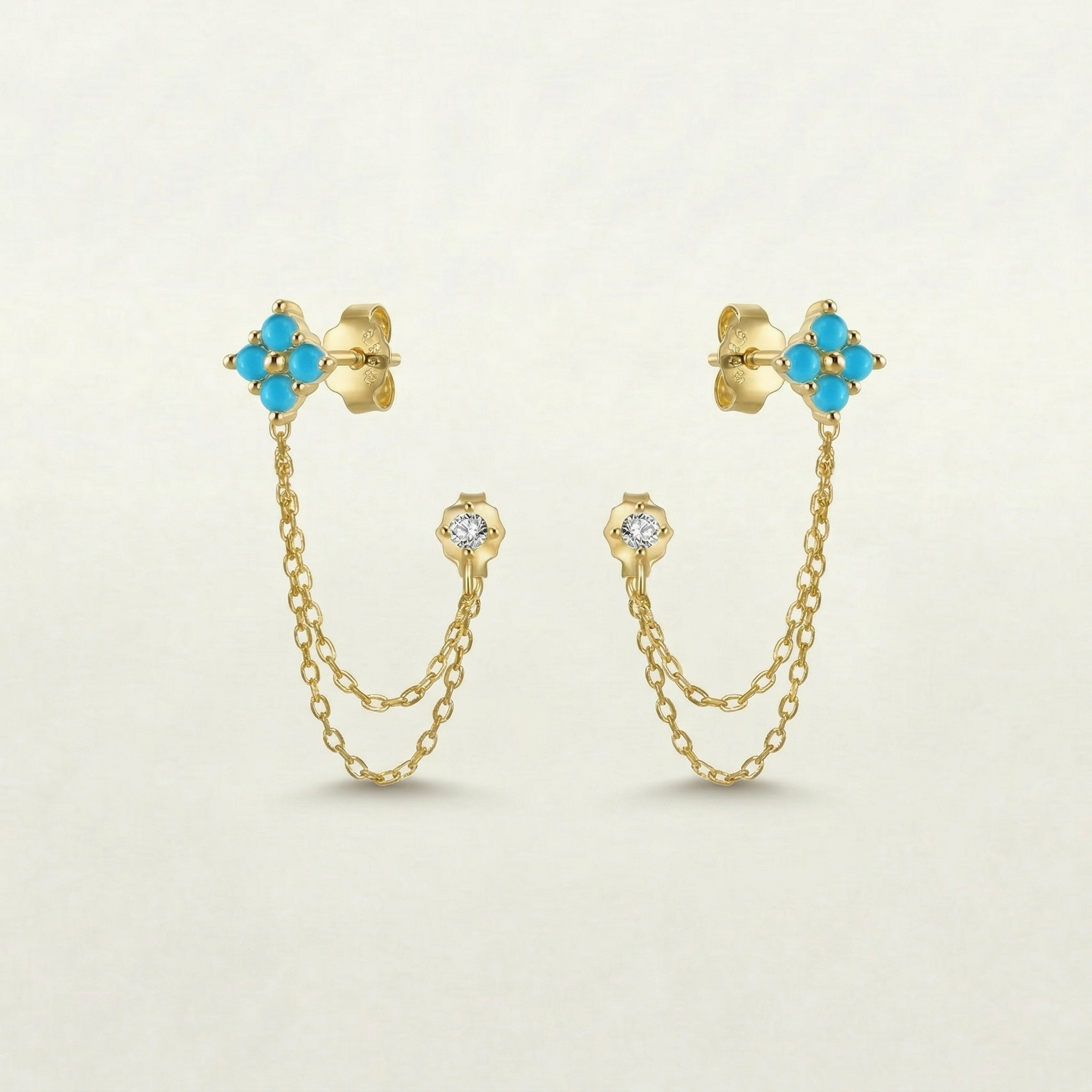 Taliah Blue Chain Layering Studs