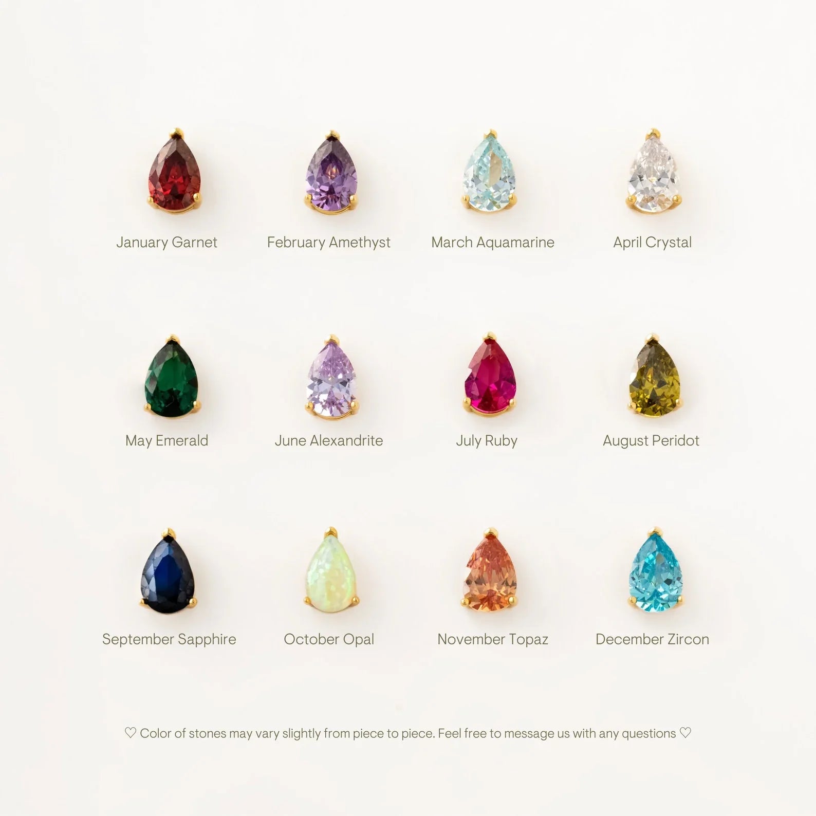 Teardrop Diamond Birthstone Necklace