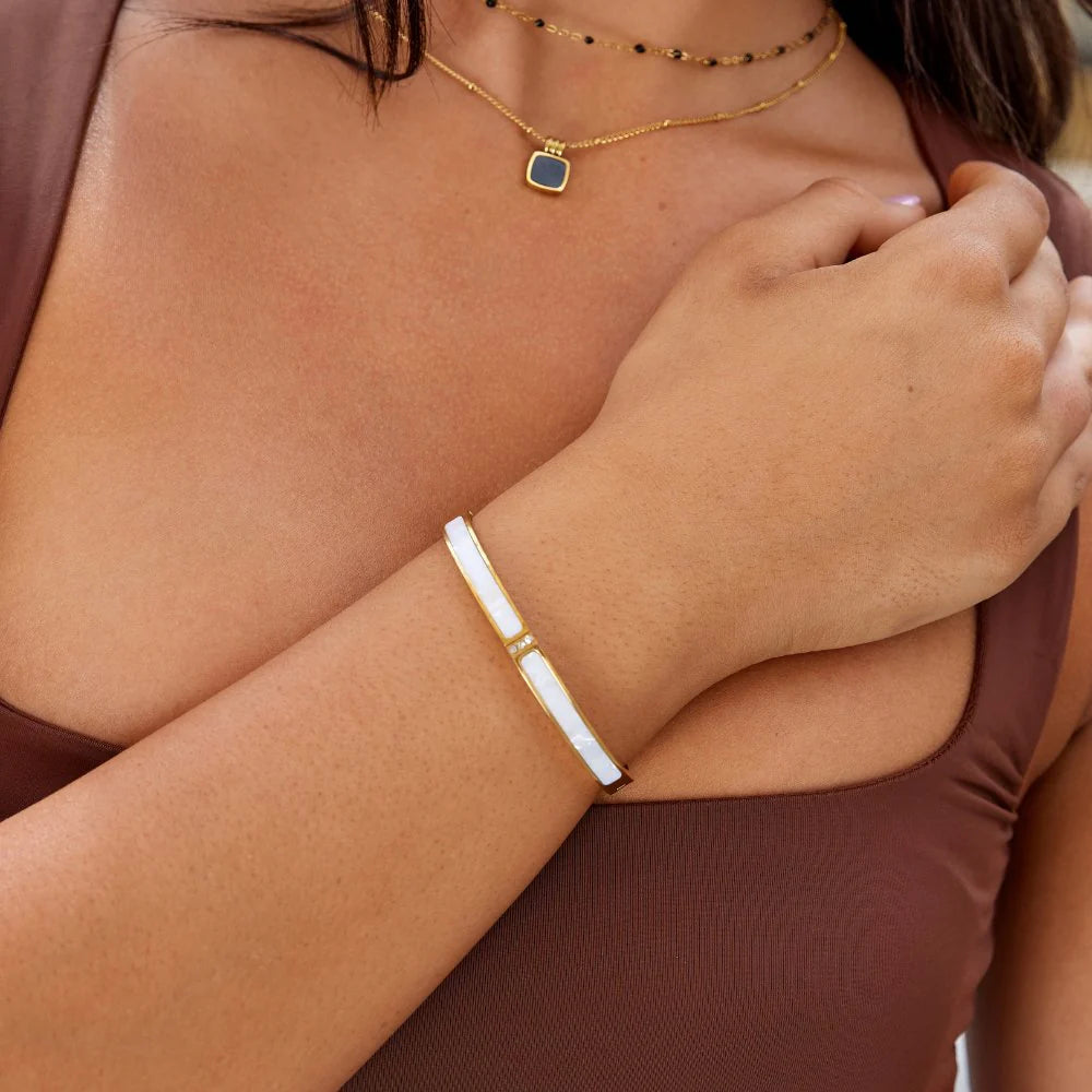 White Pearl Sahara Bracelet (in gold & silver & rose gold)